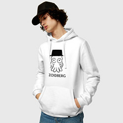Толстовка-худи хлопковая мужская Zoidberg, цвет: белый — фото 2