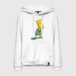Толстовка-худи хлопковая мужская Bad Bart, цвет: белый