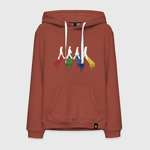 Мужская толстовка-худи Beatles Color / Кирпичный – фото 1