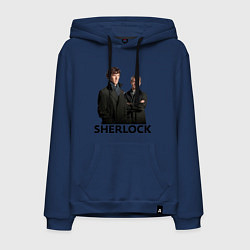 Толстовка-худи хлопковая мужская Sherlock, цвет: тёмно-синий