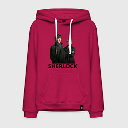 Толстовка-худи хлопковая мужская Sherlock, цвет: маджента