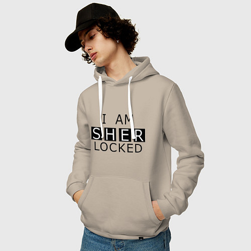 Мужская толстовка-худи I am Sherlocked / Миндальный – фото 3