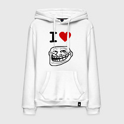 Толстовка-худи хлопковая мужская Love face, цвет: белый