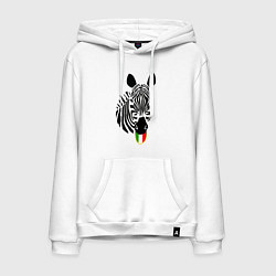 Толстовка-худи хлопковая мужская Juventus Zebra, цвет: белый