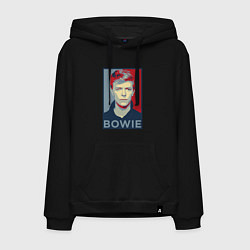 Толстовка-худи хлопковая мужская Bowie Poster, цвет: черный