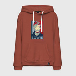 Толстовка-худи хлопковая мужская Bowie Poster, цвет: кирпичный