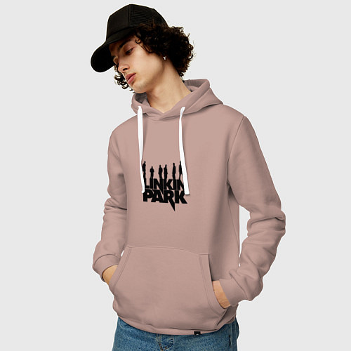 Мужская толстовка-худи Linkin Park / Пыльно-розовый – фото 3