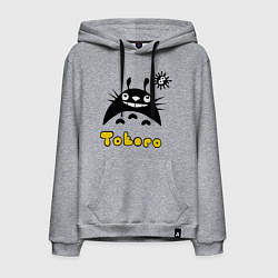 Толстовка-худи хлопковая мужская Totoro тоторо, цвет: меланж