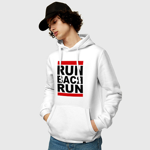 Мужская толстовка-худи Run Вася Run / Белый – фото 3