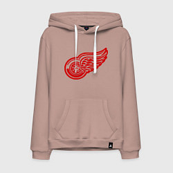 Толстовка-худи хлопковая мужская Detroit Red Wings: Pavel Datsyuk, цвет: пыльно-розовый