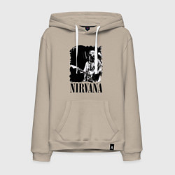 Толстовка-худи хлопковая мужская Black Nirvana, цвет: миндальный