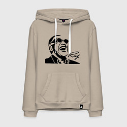 Толстовка-худи хлопковая мужская Ray Charles, цвет: миндальный