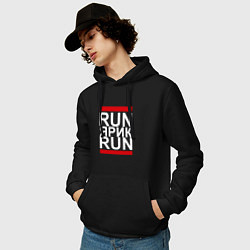 Толстовка-худи хлопковая мужская Run Ярик Run, цвет: черный — фото 2