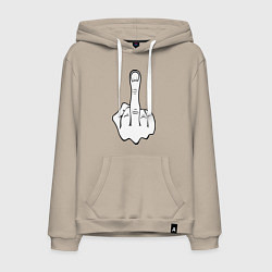 Толстовка-худи хлопковая мужская Fuck, цвет: миндальный