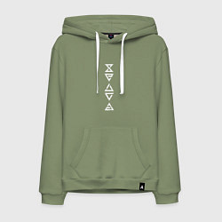 Толстовка-худи хлопковая мужская Знаки Ведьмака White, цвет: авокадо