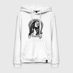 Толстовка-худи хлопковая мужская Bob Marley: Island, цвет: белый