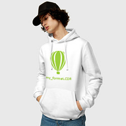 Толстовка-худи хлопковая мужская CorelDRAW, цвет: белый — фото 2