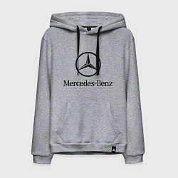Толстовка-худи хлопковая мужская Logo Mercedes-Benz, цвет: меланж