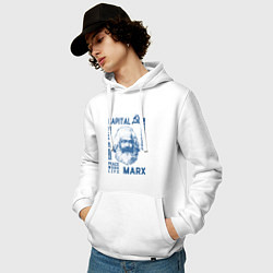 Толстовка-худи хлопковая мужская Marx: Capital, цвет: белый — фото 2