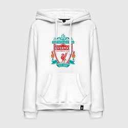 Толстовка-худи хлопковая мужская Liverpool FC цвета белый — фото 1