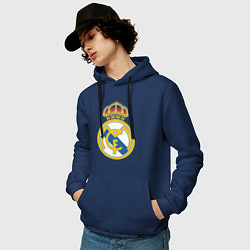 Толстовка-худи хлопковая мужская Real Madrid FC, цвет: тёмно-синий — фото 2