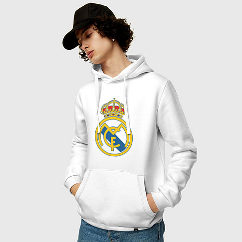 Мужская толстовка-худи Real Madrid FC / Белый – фото 3