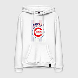 Толстовка-худи хлопковая мужская Chicago Cubs лого, цвет: белый