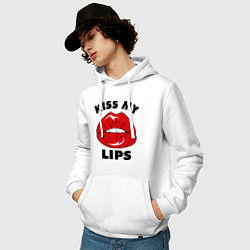 Толстовка-худи хлопковая мужская Kiss my Lips, цвет: белый — фото 2