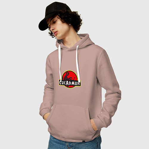 Мужская толстовка-худи Парк Сисадмина / Пыльно-розовый – фото 3