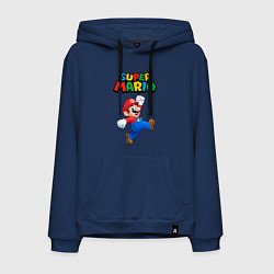 Толстовка-худи хлопковая мужская Super Mario, цвет: тёмно-синий