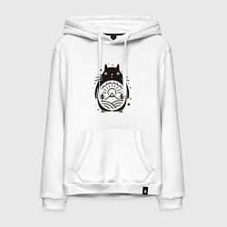 Толстовка-худи хлопковая мужская Narute Totoro, цвет: белый