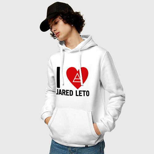 Мужская толстовка-худи I love Jared Leto / Белый – фото 3