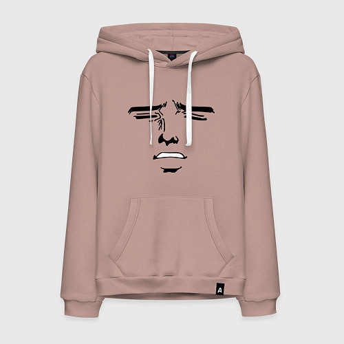 Мужская толстовка-худи Лицо в стиле аниме / Пыльно-розовый – фото 1