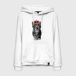 Толстовка-худи хлопковая мужская Meow kitten, цвет: белый