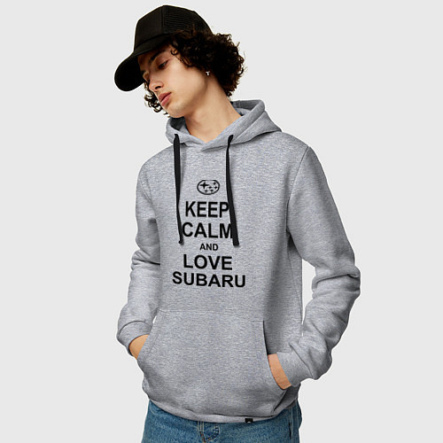 Мужская толстовка-худи Keep Calm & Love Subaru / Меланж – фото 3