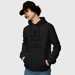 Толстовка-худи хлопковая мужская Keep Calm & Love Volkswagen, цвет: черный — фото 2