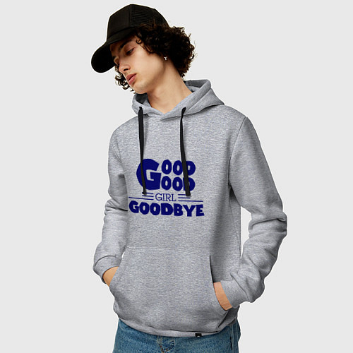 Мужская толстовка-худи Good girl goodbye / Меланж – фото 3