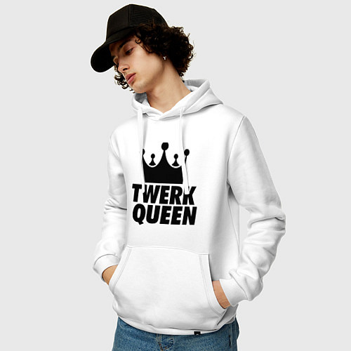 Мужская толстовка-худи Twerk Queen / Белый – фото 3