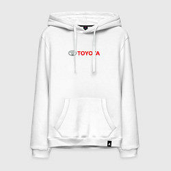Толстовка-худи хлопковая мужская TOYOTA, цвет: белый