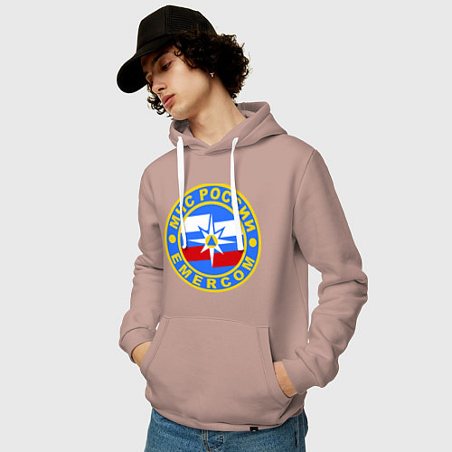 Мужская толстовка-худи Emercom Russia / Пыльно-розовый – фото 3