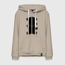 Толстовка-худи хлопковая мужская BTS ARMY, цвет: миндальный