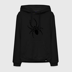 Толстовка-худи хлопковая мужская Страшный паук, цвет: черный