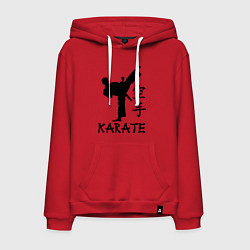 Толстовка-худи хлопковая мужская Karate craftsmanship, цвет: красный