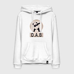 Толстовка-худи хлопковая мужская DAB Panda, цвет: белый