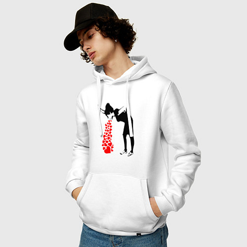 Мужская толстовка-худи Banksy / Белый – фото 3