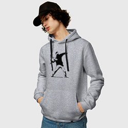 Толстовка-худи хлопковая мужская Banksy, цвет: меланж — фото 2