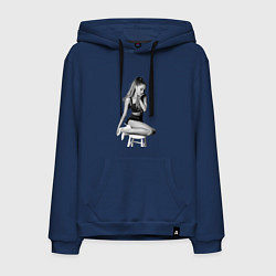 Толстовка-худи хлопковая мужская ARIANA GRANDE, цвет: тёмно-синий