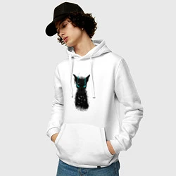 Толстовка-худи хлопковая мужская Dark Cat, цвет: белый — фото 2