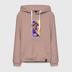 Толстовка-худи хлопковая мужская NBA Kobe Bryant, цвет: пыльно-розовый
