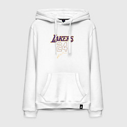 Толстовка-худи хлопковая мужская LA LAKERS, цвет: белый